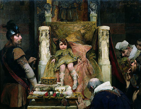 Hommage a Clovis II, 639 CE (Albert Maignan) (1845-1908) Musee des Beaux Arts de Rouen, 1884.10